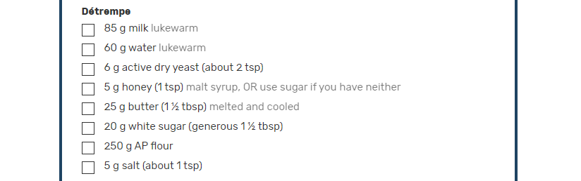 an example of kitchen konverter usage before the extension is activated and how it can convert from metric to US measurement